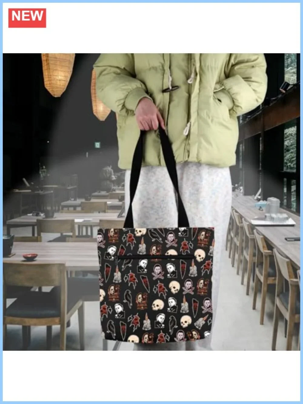 Funny Horror Movie Tote Bag Canvas Spooky Gift